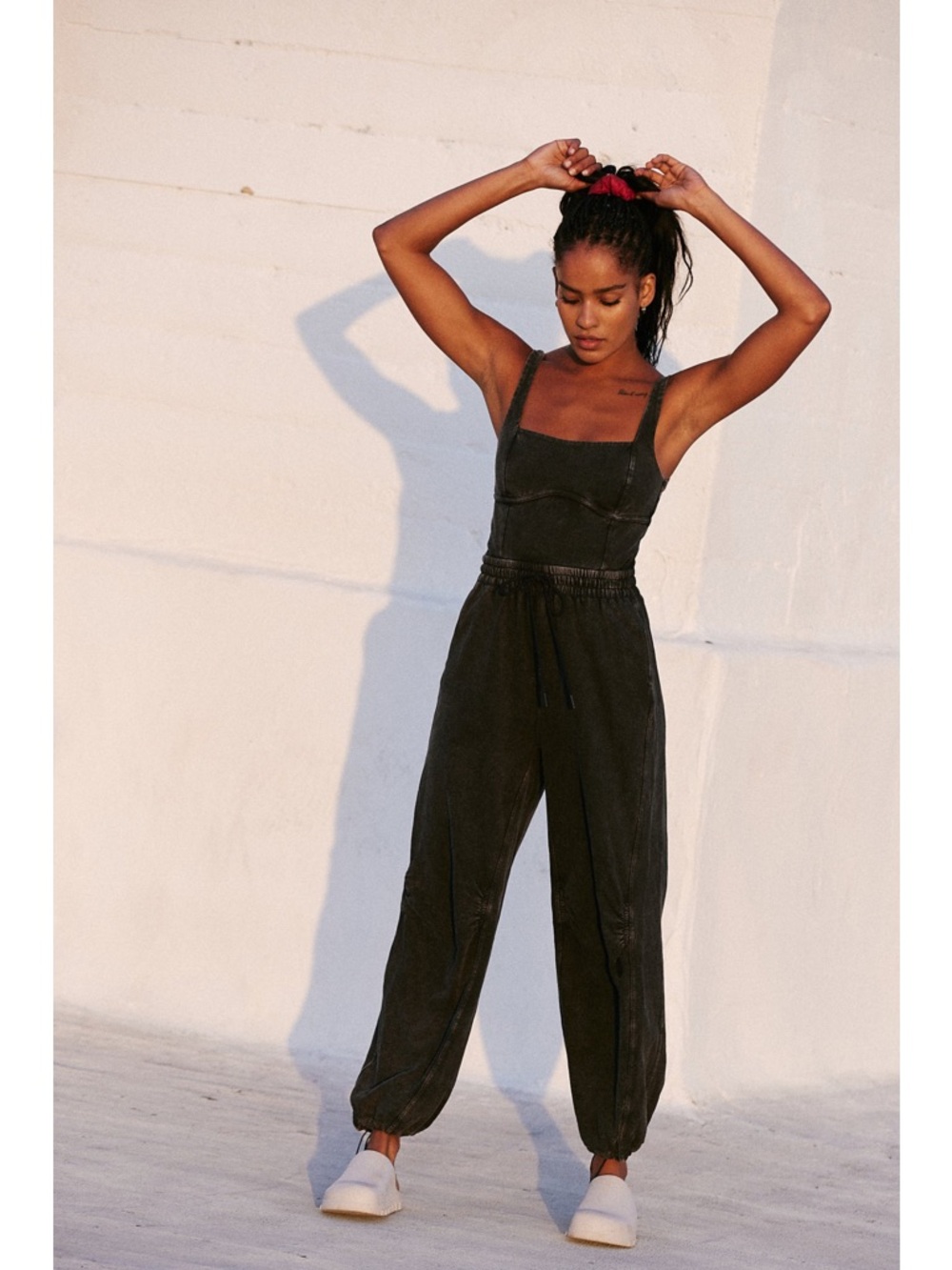 Free People Movement- Inbound Onesie in Black
